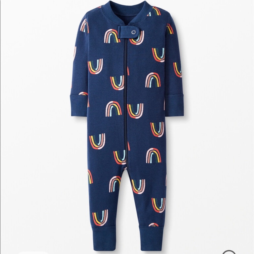 Adorable NWT Hanna ‘retro rainbow’ sleeper in navy - Picture 2 of 5